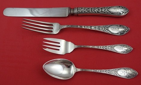Dinner 4-pc Setting availability based on stock listed below - Orleans by Watson - Sterling - With Monogram